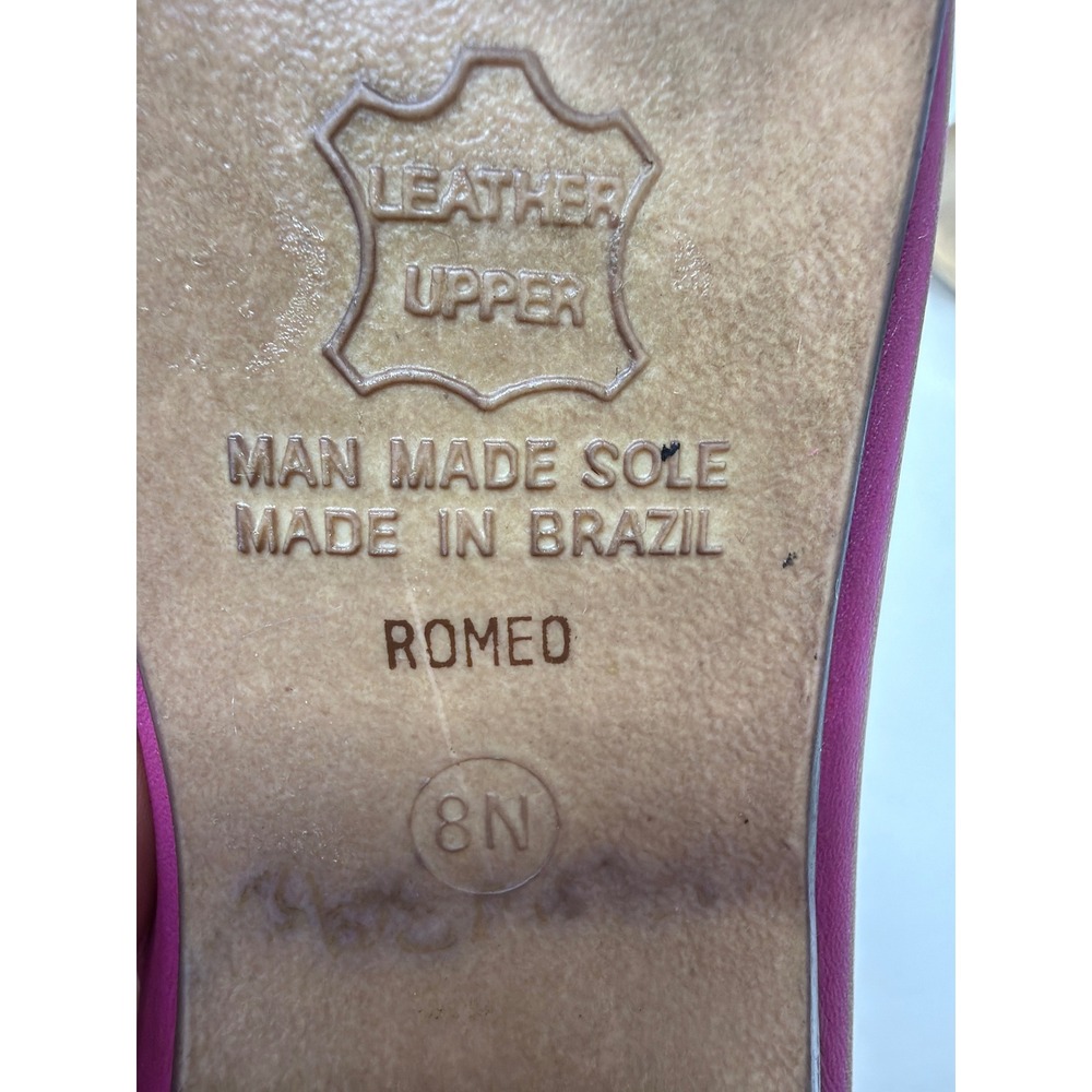 Brass Plum Shoes‎ Women's 8N Magenta Leather Loafer Flat Shoes Made in Brazil - Picture 6 of 9